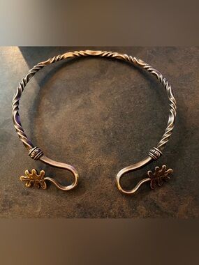 Sterling Silver Crafty Celts Oak Leaf Collar Ring SCA Torc Necklace handmade